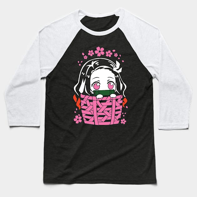 nezuko chibi style cute Baseball T-Shirt by Danwpap2